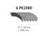 DT Spare Parts - Multiribbed belt, 6 PK, L: 2080 mm, W: 21.4 mm, 6PK2080 - 4.80923