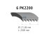 DT Spare Parts - Multiribbed belt, 6 PK, L: 2200 mm, W: 21.4 mm, 6PK2200 - 3.34345