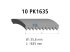 DT Spare Parts - Multiribbed belt, 10 PK, L: 1635 mm, W: 35.6 mm, 10PK1635 - 4.81109