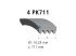 DT Spare Parts - Multiribbed belt, 4 PK, L: 711 mm, W: 14.2 mm, 4PK711 - 11.12076