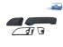 DT Spare Parts - Door handle, complete, left, black - 2.72327