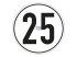 DT Spare Parts - Speed sign, self-adhesive, D: 200 mm, 25 km/h - 9.69432