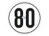 DT Spare Parts - Speed sign, self-adhesive, D: 200 mm, 80 km/h - 9.69436