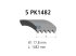 DT Spare Parts - Multiribbed belt, 5 PK, L: 1482 mm, W: 17.8 mm, 5PK1482 - 3.34210