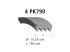 DT Spare Parts - Multiribbed belt, 4 PK, L: 790 mm, W: 14.2 mm, 4PK790 - 3.34300