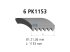 DT Spare Parts - Multiribbed belt, 6 PK, L: 1153 mm, W: 21.4 mm, 6PK1153 - 12.15410