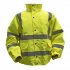 Sealey Worksafe Hi-Vis Yellow Jacket with Quilted Lining, Elasticated Waist & Cuffs - X-Large