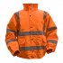 Sealey Worksafe Hi-Vis Orange Jacket with Quilted Lining, Elasticated Waist & Cuffs - X-Large