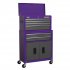 Sealey Topchest & Rollcab Combination 6 Drawer with Ball-Bearing Slides - Purple/Grey