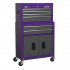 Sealey Topchest & Rollcab Combination 6 Drawer with Ball-Bearing Slides - Purple/Grey