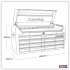Sealey Premier Retro Style Wide Topchest 4 Drawer - Blue with White Stripes