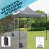 Sealey Dellonda Premium 3 x 3m Pop-Up Gazebo, PVC Coated, Water-Resistant Fabric, Supplied with Carry Bag, Rope, Stakes & Weight Bags - Grey Canopy