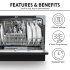 Sealey Baridi Tabletop Dishwasher 6 Place Settings 6.5L Capacity - Black