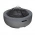 Sealey Dellonda Round MgO Fire Pit with BBQ Grill, 60cm, Safety Mesh Screen - Dark Grey