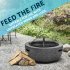 Sealey Dellonda Round MgO Fire Pit with BBQ Grill, 60cm, Safety Mesh Screen - Dark Grey