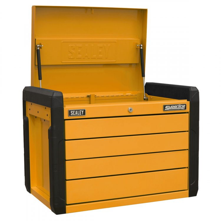 Orange tool box for trucks top
